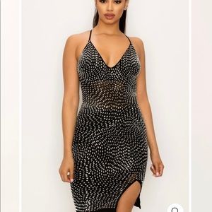 black stud mini dress